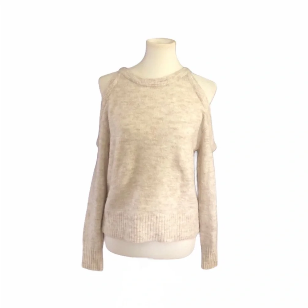 BOGO H&M cream oatmeal cold shoulder sweater - Picture 5 of 5